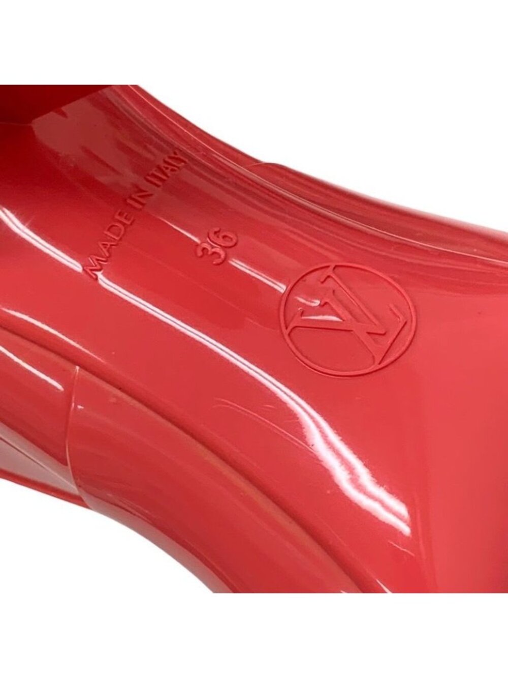 Louis Vuitton Boots Short Rain Silhouette Line Monogram Rubber Pink - Picture 8 of 10